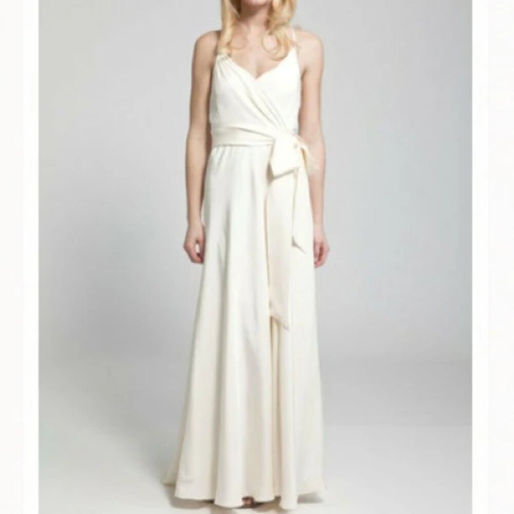 J. Crew Silk Tricotine Goddess Bridal Gown Cream Luxurious Wedding Bride Size 10